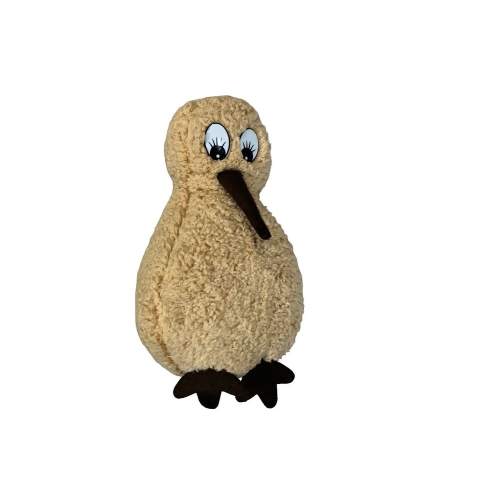 Plush Kiwi Bird Stuffed Animal Toy Beige Brown Made in New Zealand Soft